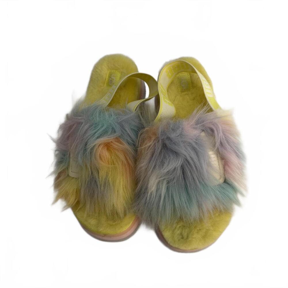 UGG Fluff Yeah Rainbow Disco Platform Sandals. SZ… - image 1